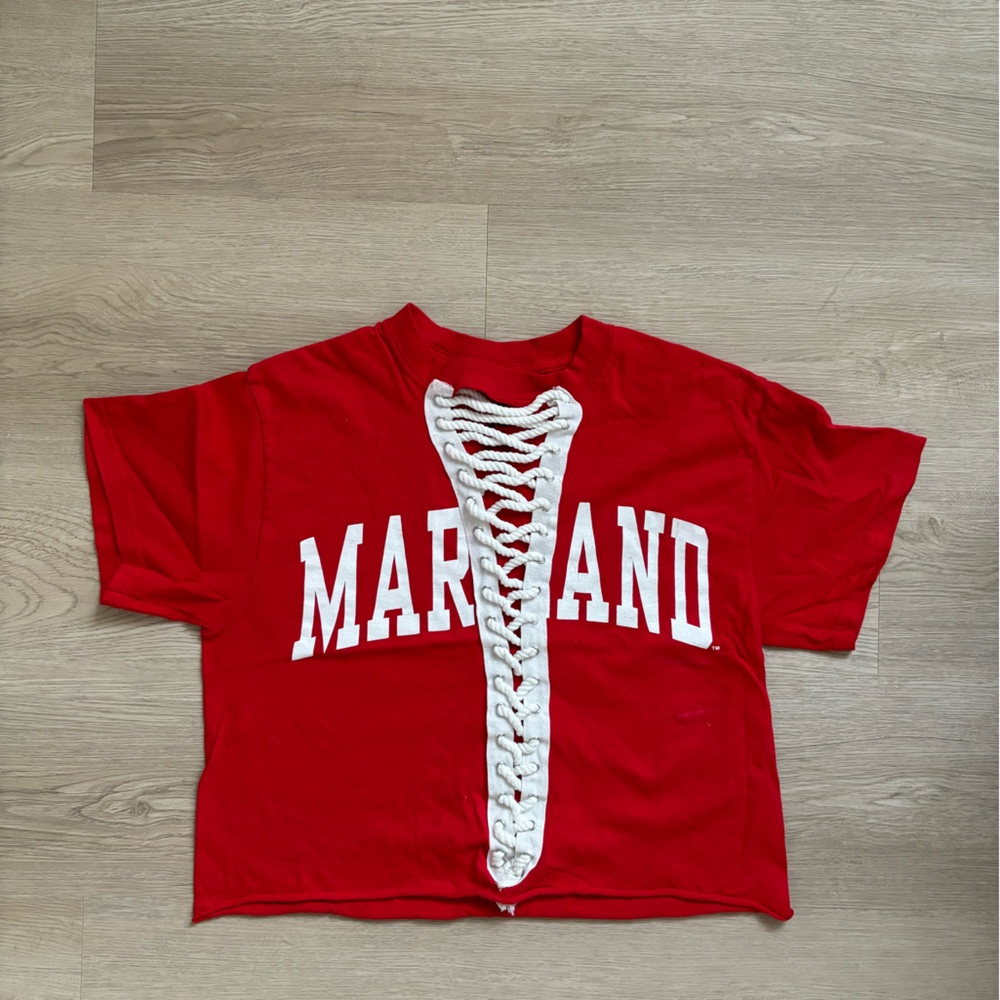 university of maryland lace up shirt